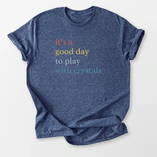 Play With Crystals Tee Heather Navy T-Shirt