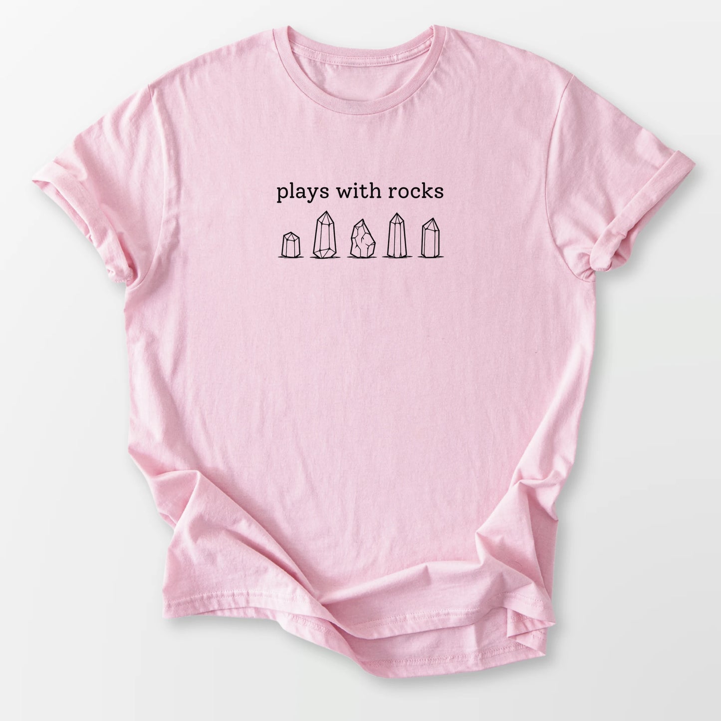 Plays With Rocks Tee Light Pink T-Shirt
