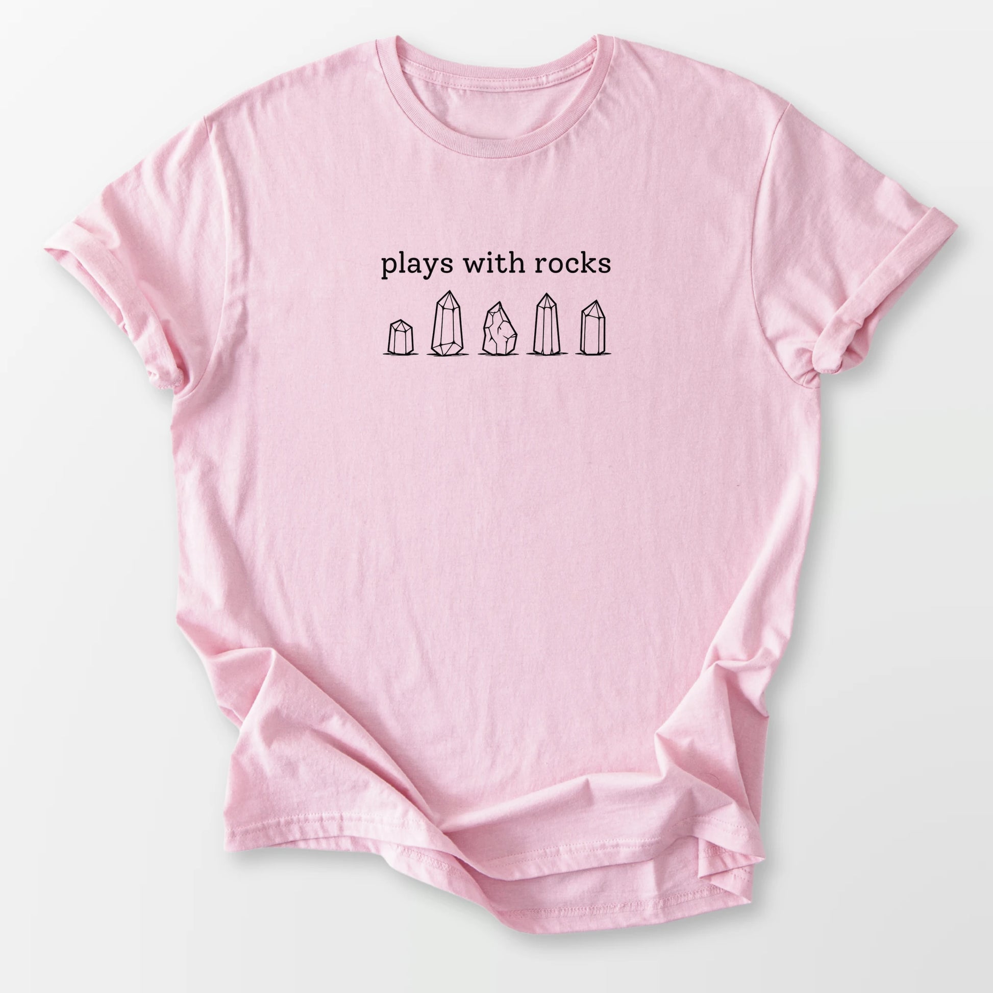 Plays With Rocks Tee Light Pink T-Shirt
