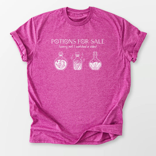 Potions for Sale Tee Heather Berry T-Shirt