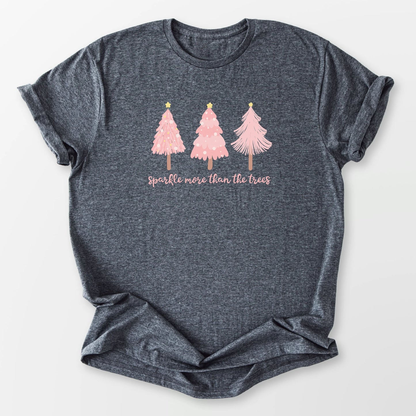 Pretty in Pink Sparkle Tee Dark Heather Grey T-Shirt