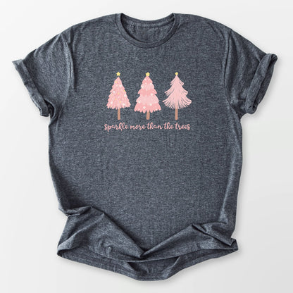 Pretty in Pink Sparkle Tee Dark Heather Grey T-Shirt