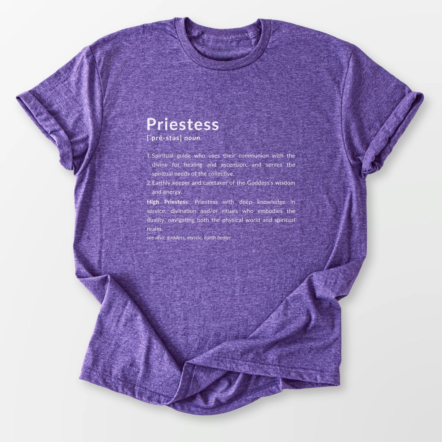 Priestess Definition Tee Heather Purple T-Shirt