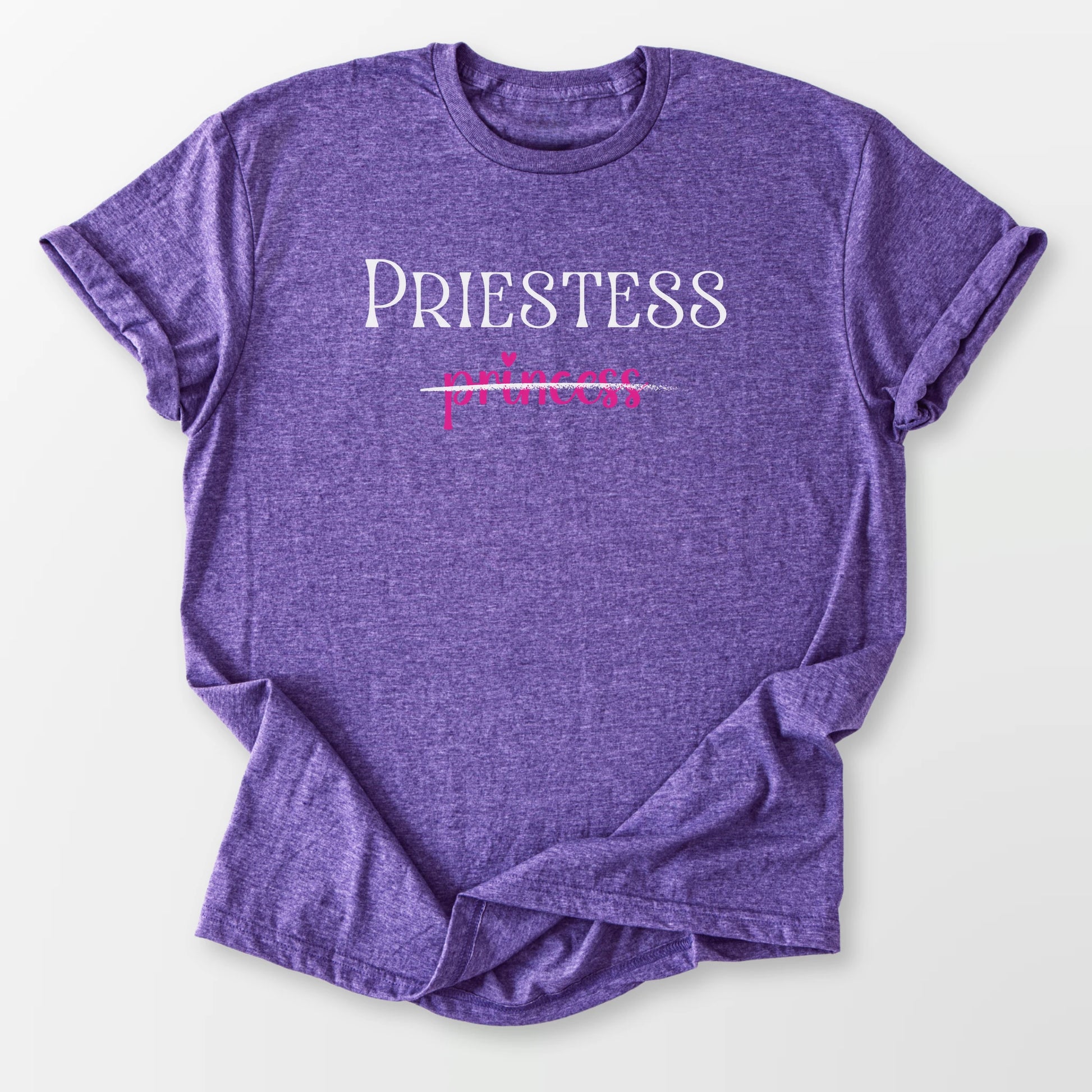 Priestess Not Princess Tee Heather Purple T-Shirt