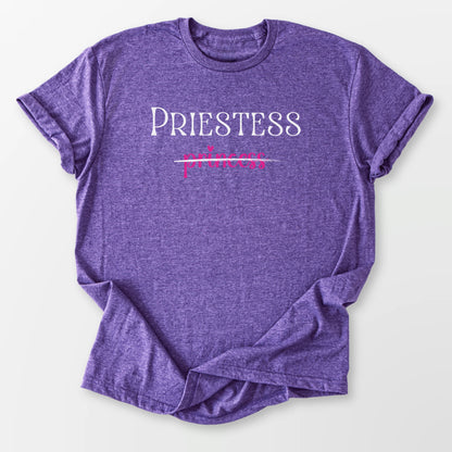 Priestess Not Princess Tee Heather Purple T-Shirt