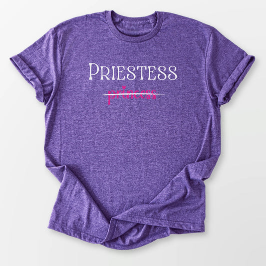 Priestess Not Princess Tee Heather Purple T-Shirt