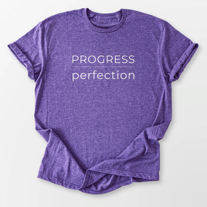 Progress Over Perfection Tee Heather Purple T-Shirt