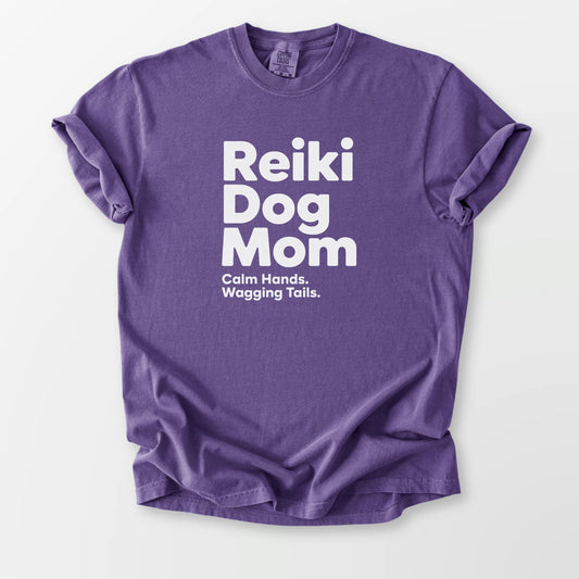 Reiki Dog Mom Comfort Tee Grape T-Shirt