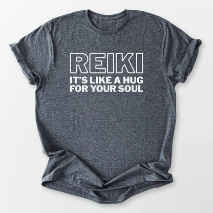 Reiki It's Like a Hug Tee Dark Heather Grey T-Shirt