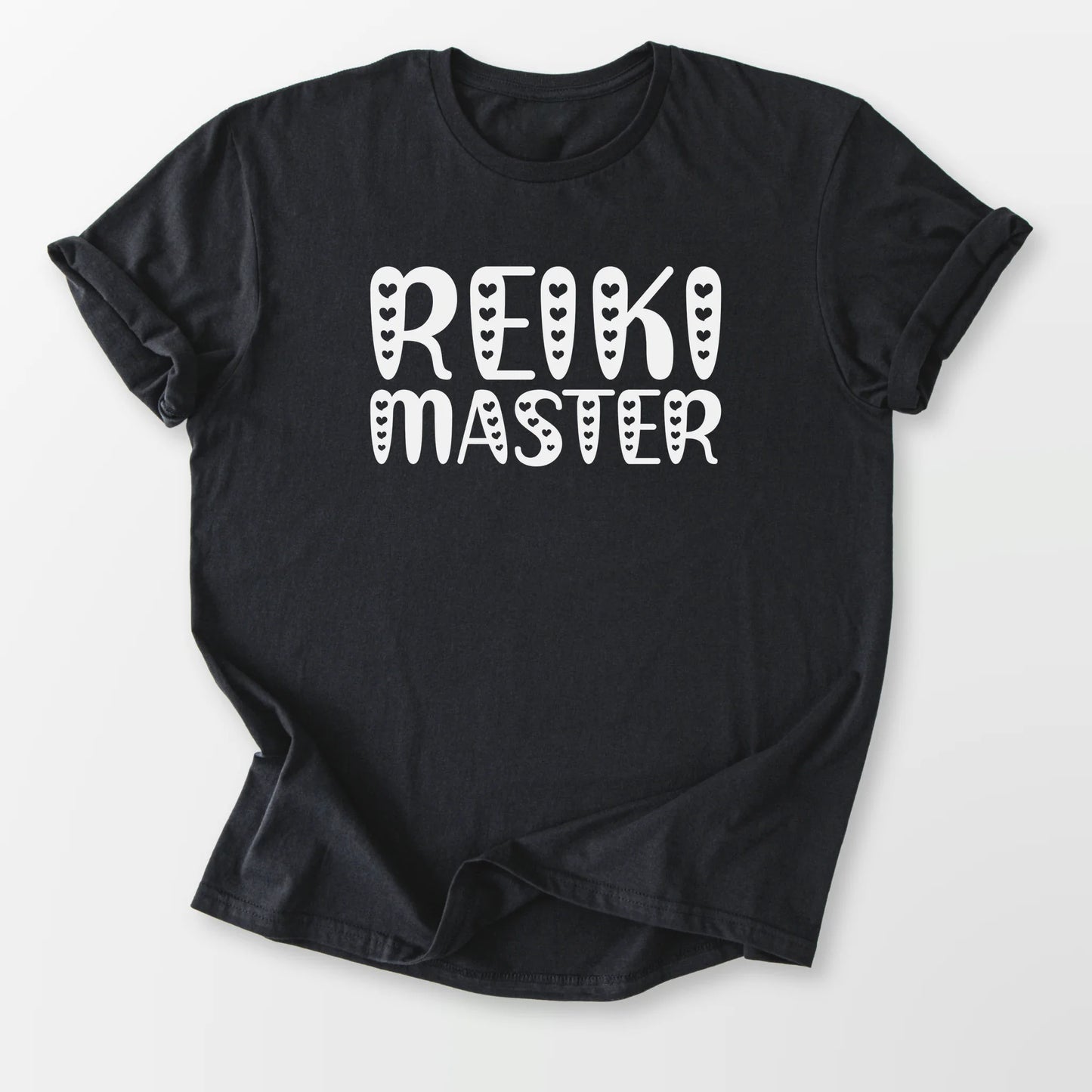 Reiki Master Hearts Tee Black T-Shirt