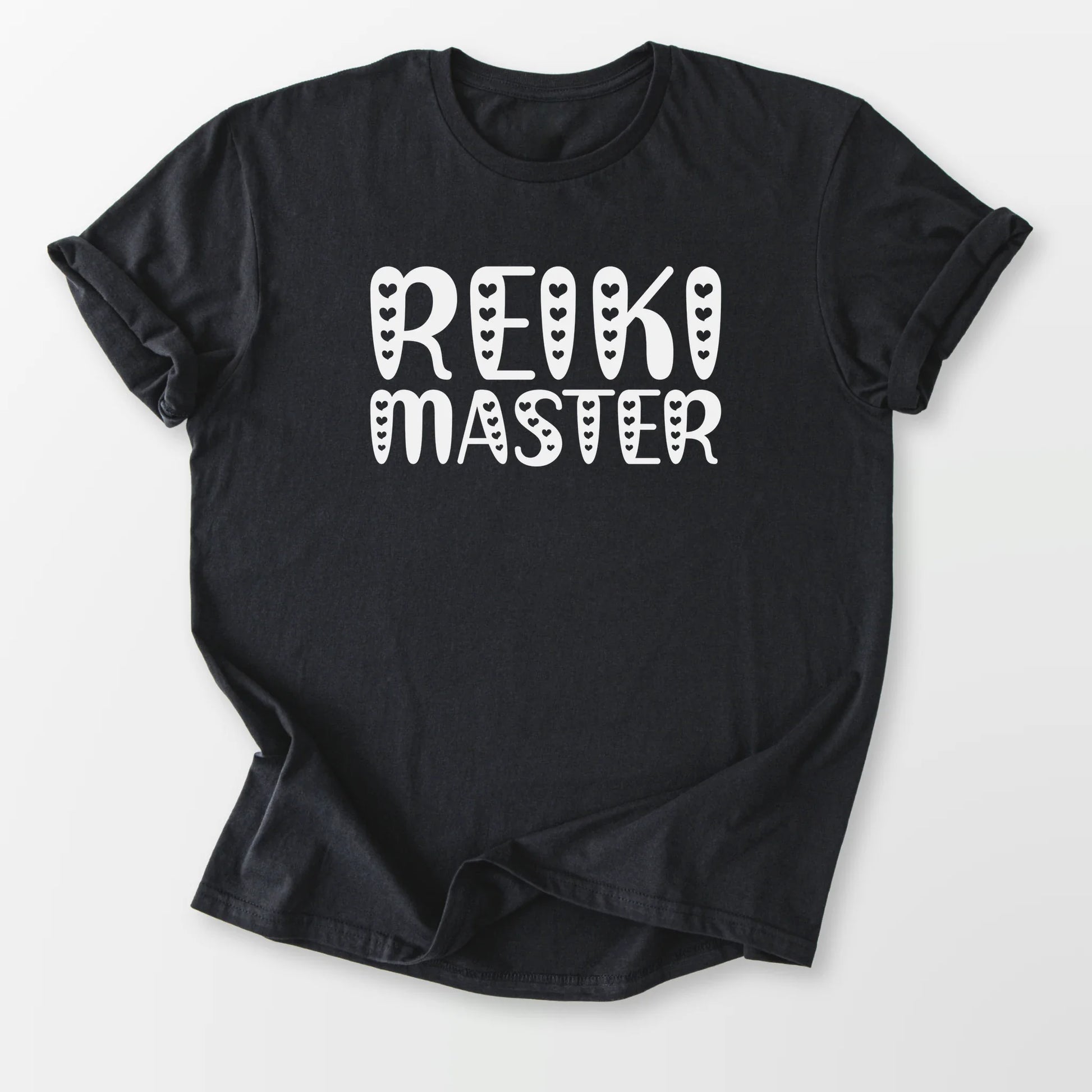 Reiki Master Hearts Tee Black T-Shirt