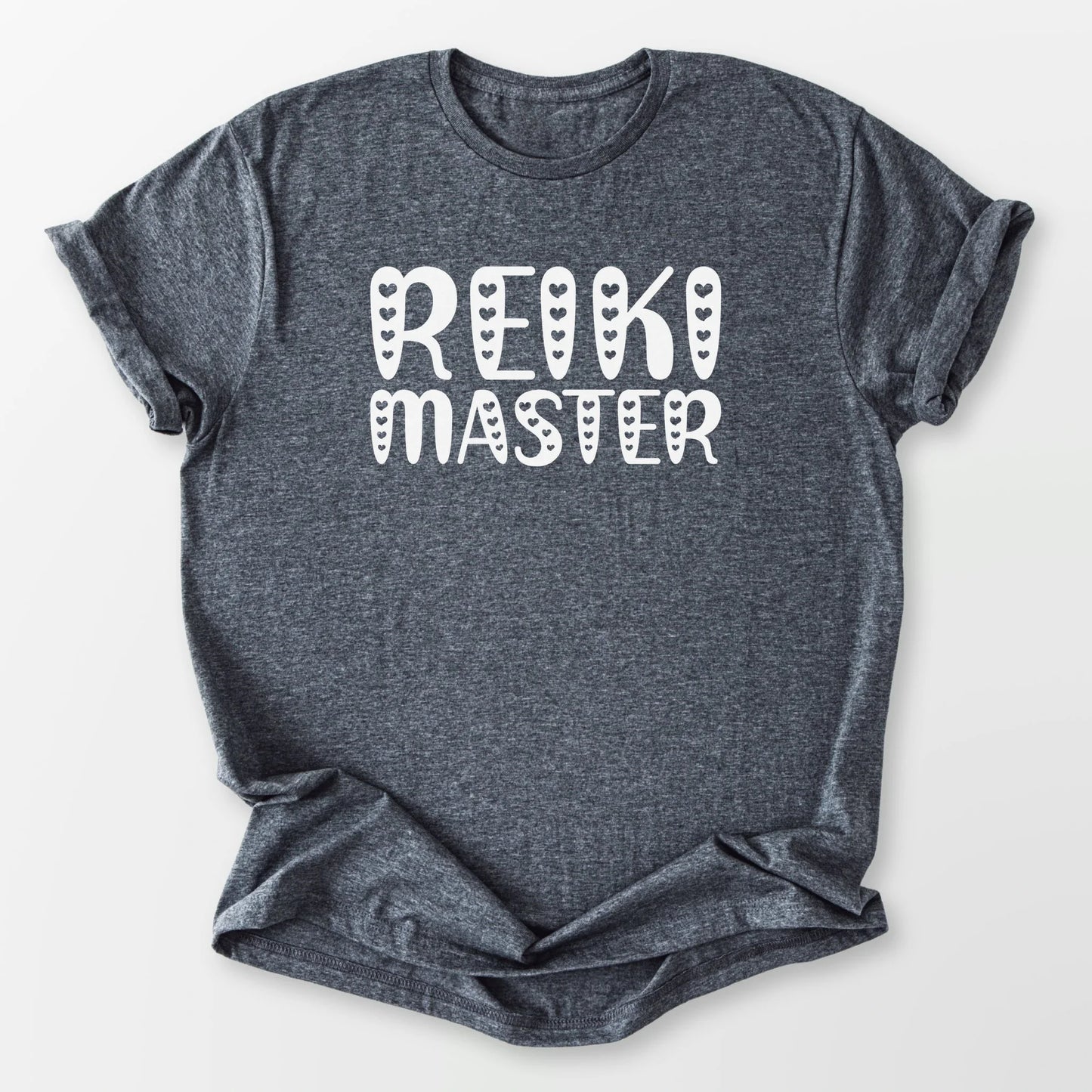 Reiki Master Hearts Tee Dark Heather Grey T-Shirt