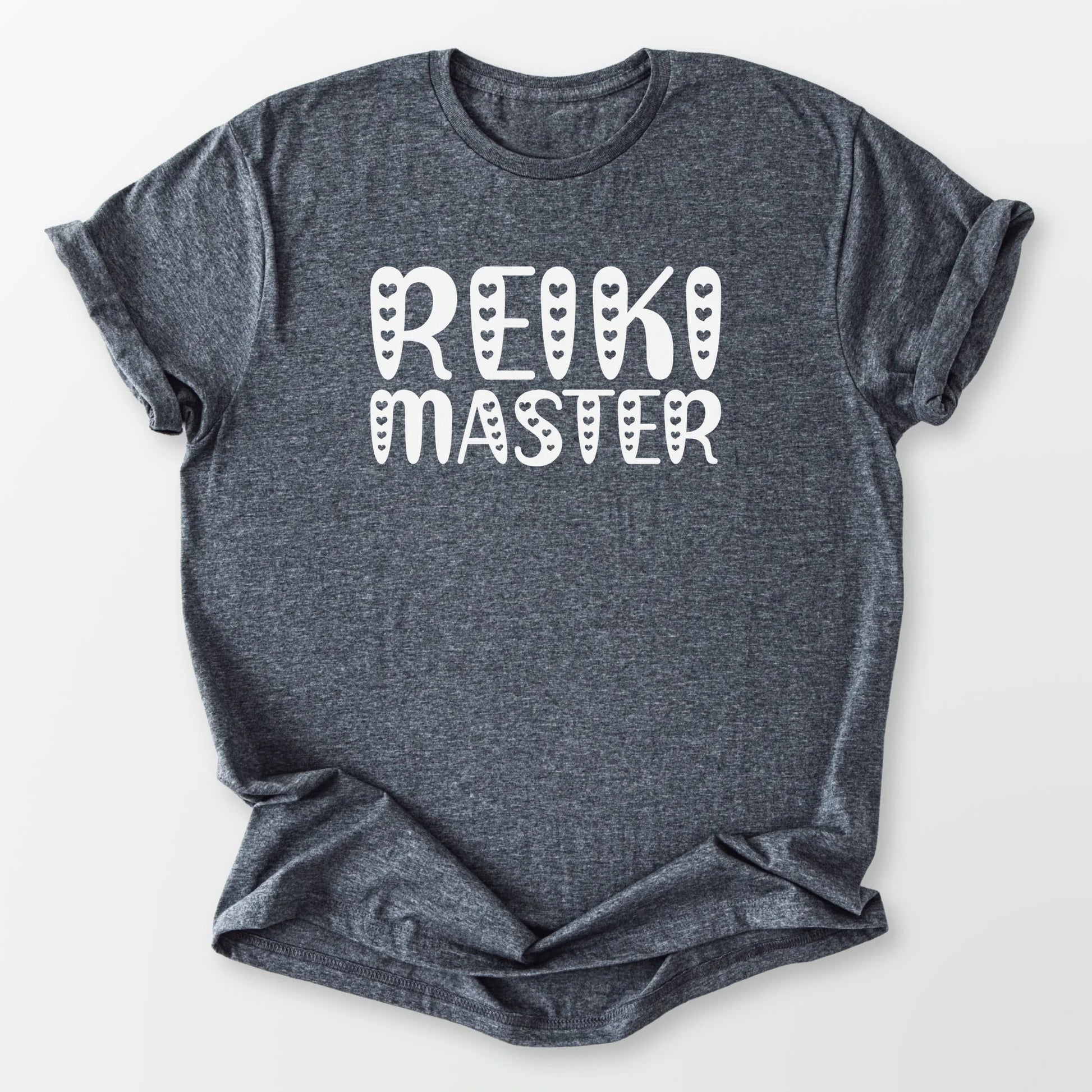Reiki Master Hearts Tee Dark Heather Grey T-Shirt