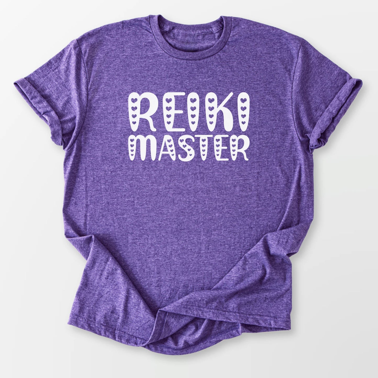 Reiki Master Hearts Tee Heather Purple T-Shirt