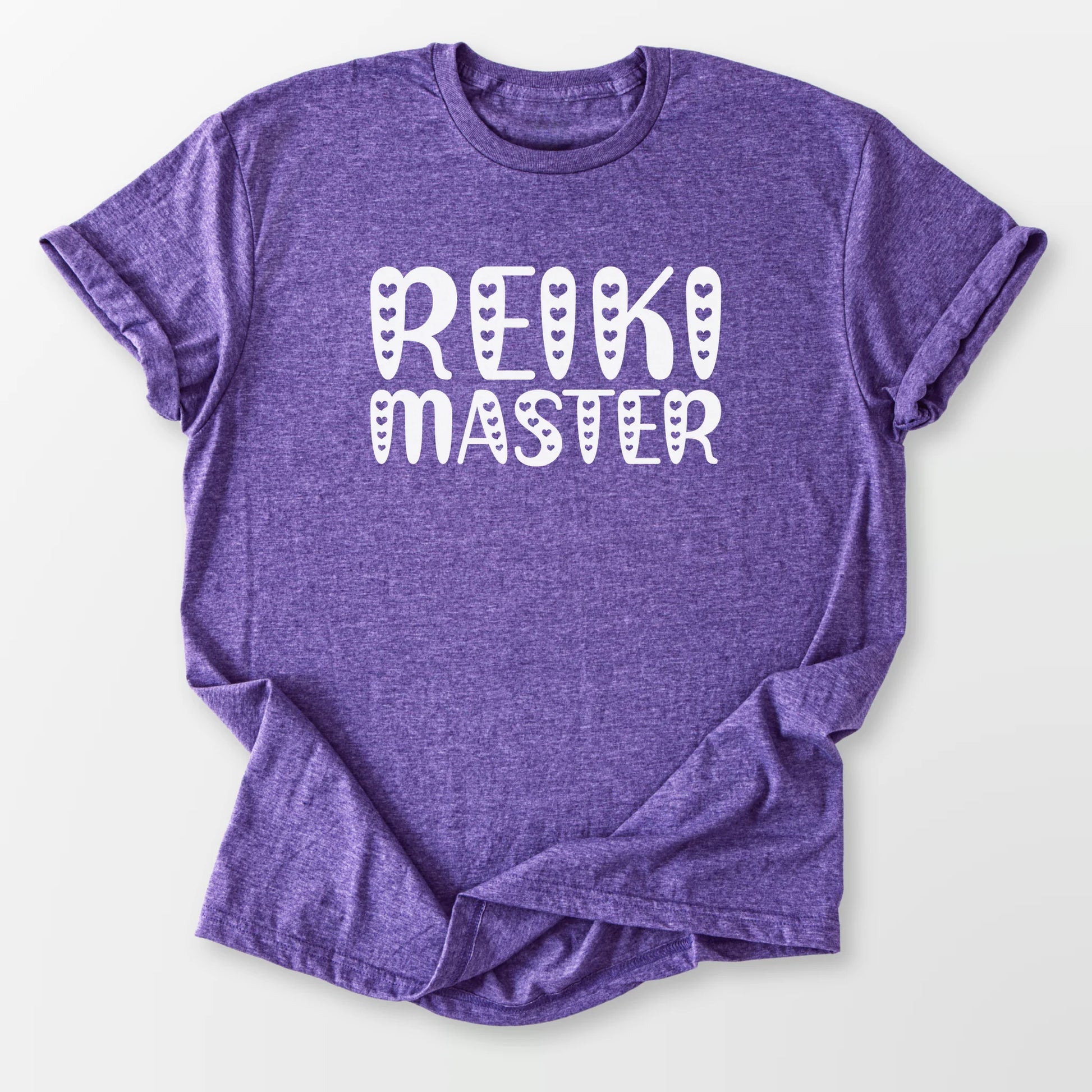 Reiki Master Hearts Tee Heather Purple T-Shirt