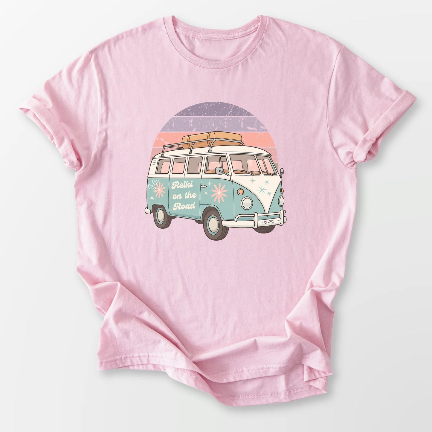 Reiki on the Road Tee Light Pink T-Shirt