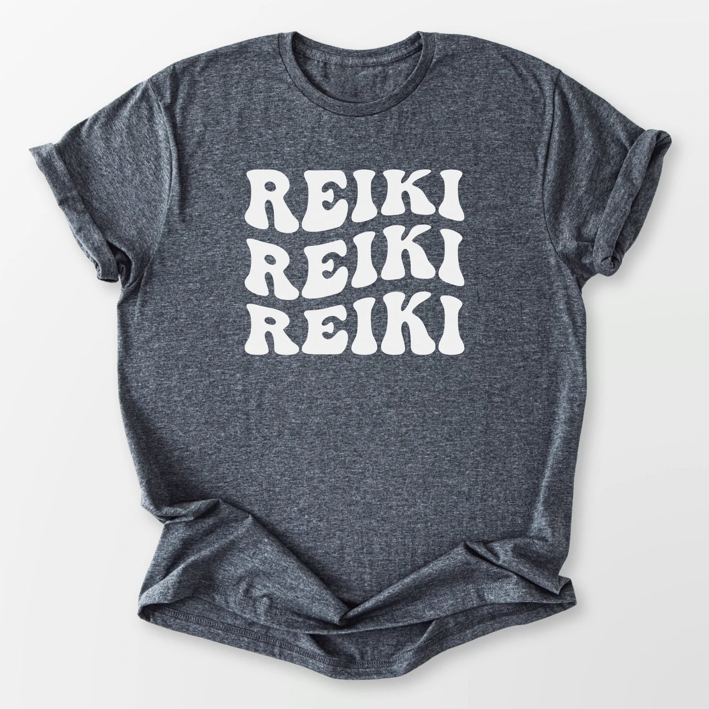 Reiki Reiki Reiki Tee Dark Heather Grey T-Shirt