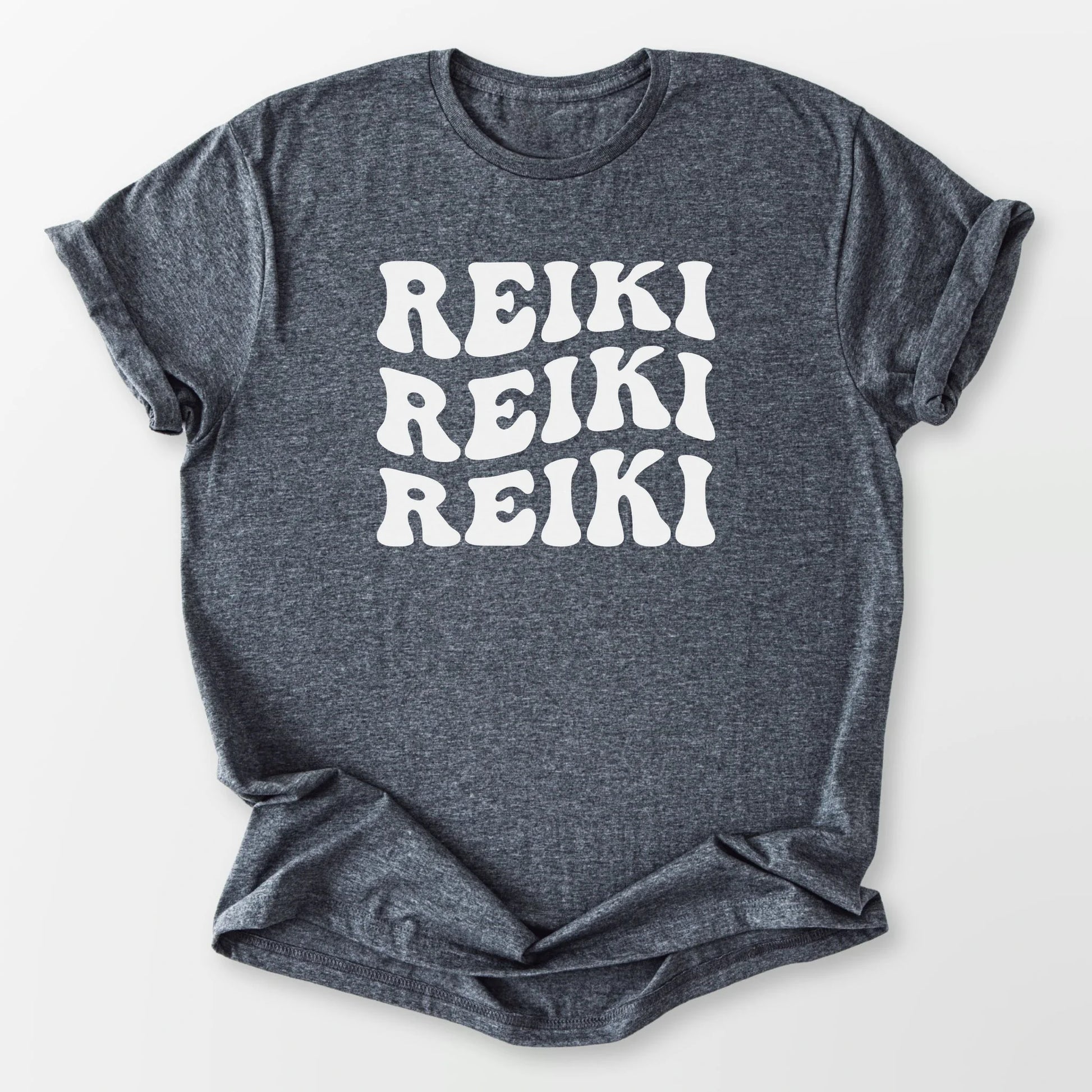 Reiki Reiki Reiki Tee Dark Heather Grey T-Shirt