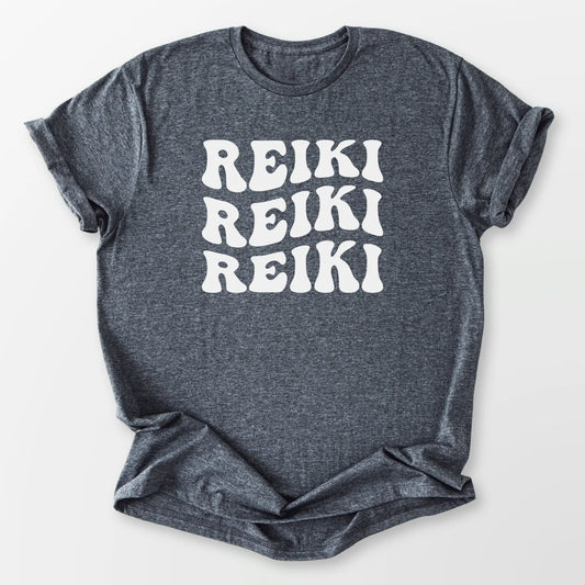 Reiki Reiki Reiki Tee Dark Heather Grey T-Shirt