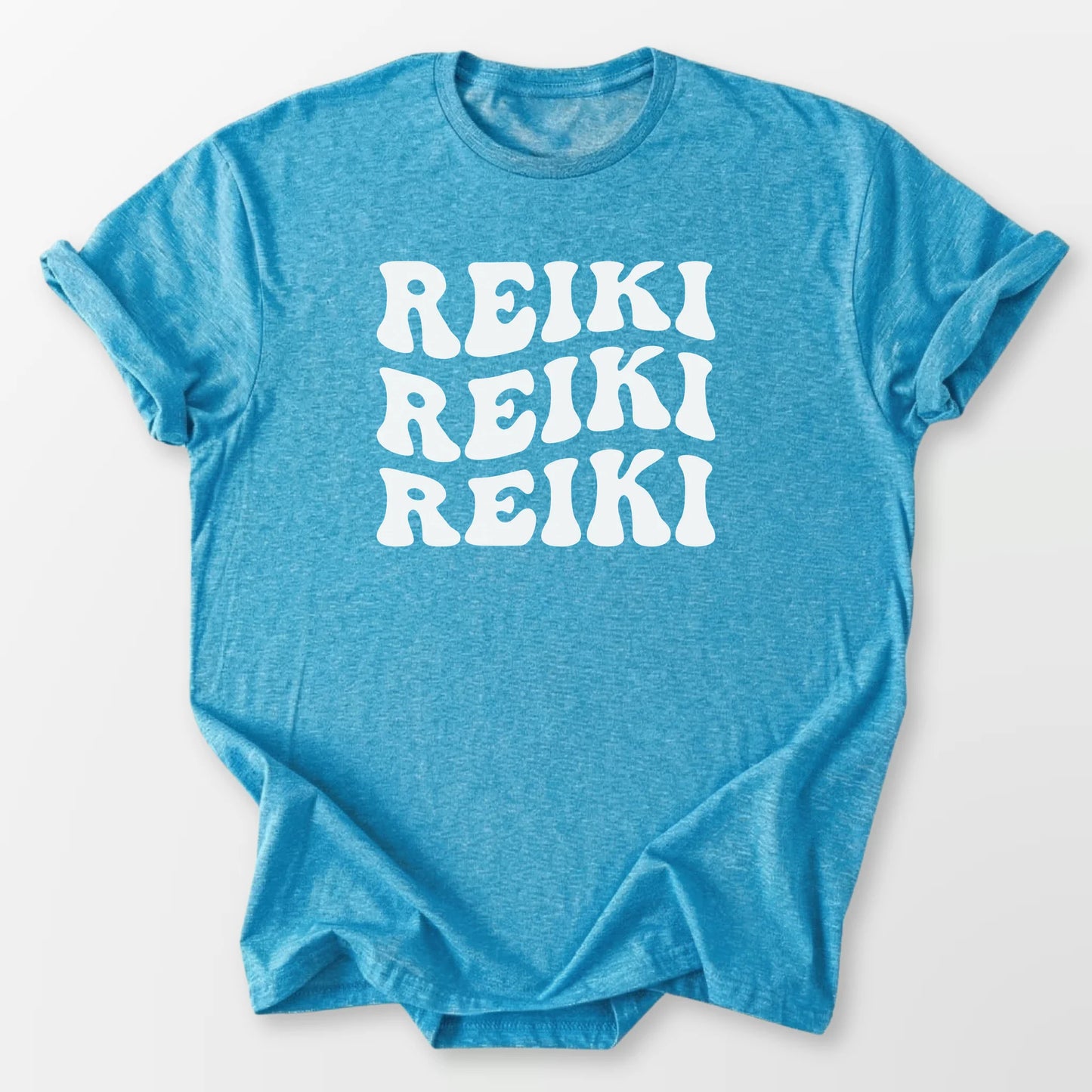 Reiki Reiki Reiki Tee Heather Sapphire T-Shirt
