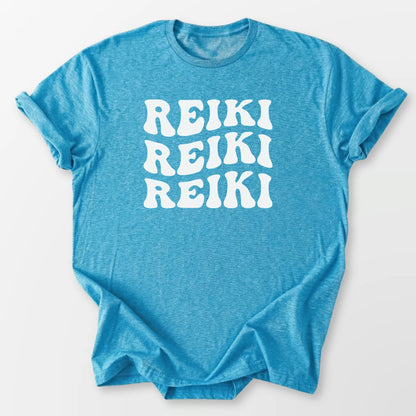 Reiki Reiki Reiki Tee Heather Sapphire T-Shirt