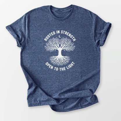 Rooted in Strength Tee Heather Navy T-Shirt