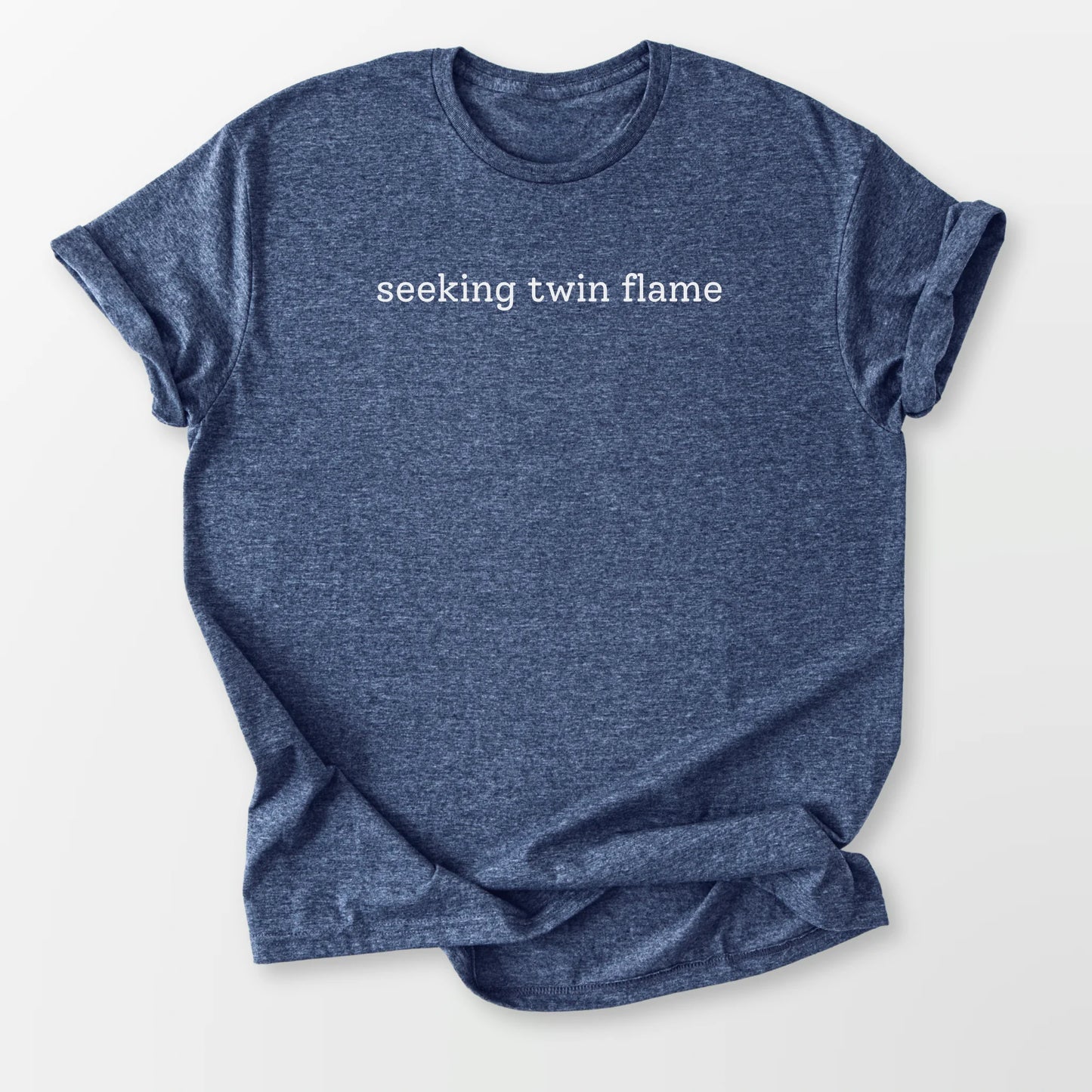 Seeking Twin Flame Tee Heather Navy T-Shirt