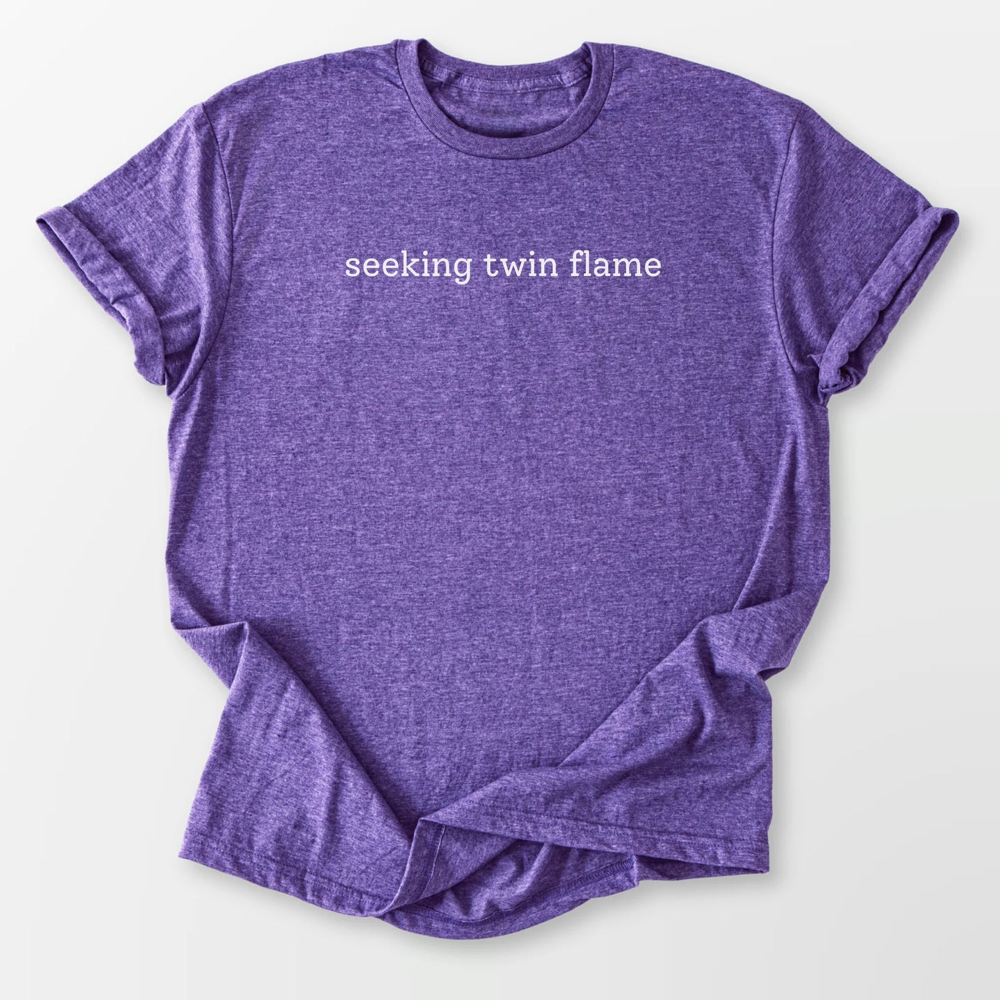 Seeking Twin Flame Tee Heather Purple T-Shirt
