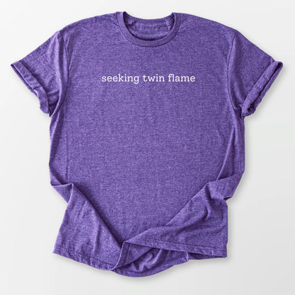 Seeking Twin Flame Tee Heather Purple T-Shirt
