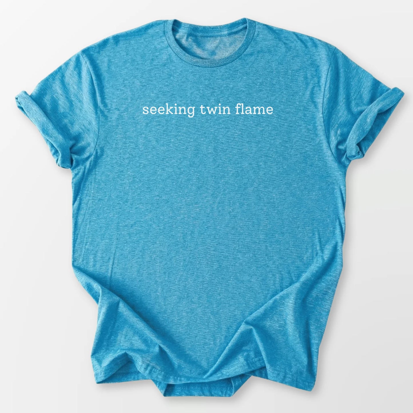 Seeking Twin Flame Tee Heather Sapphire T-Shirt