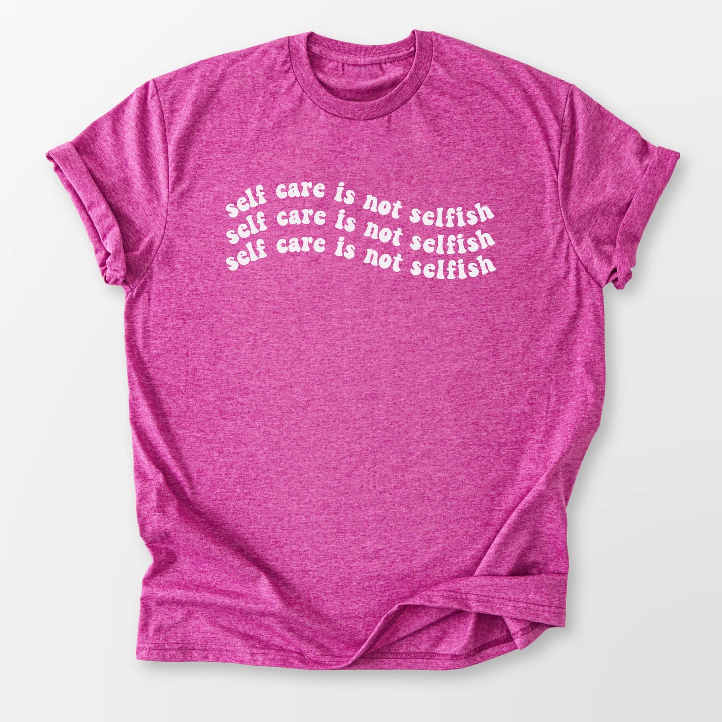 Self Care Not Selfish Tee Heather Berry T-Shirt