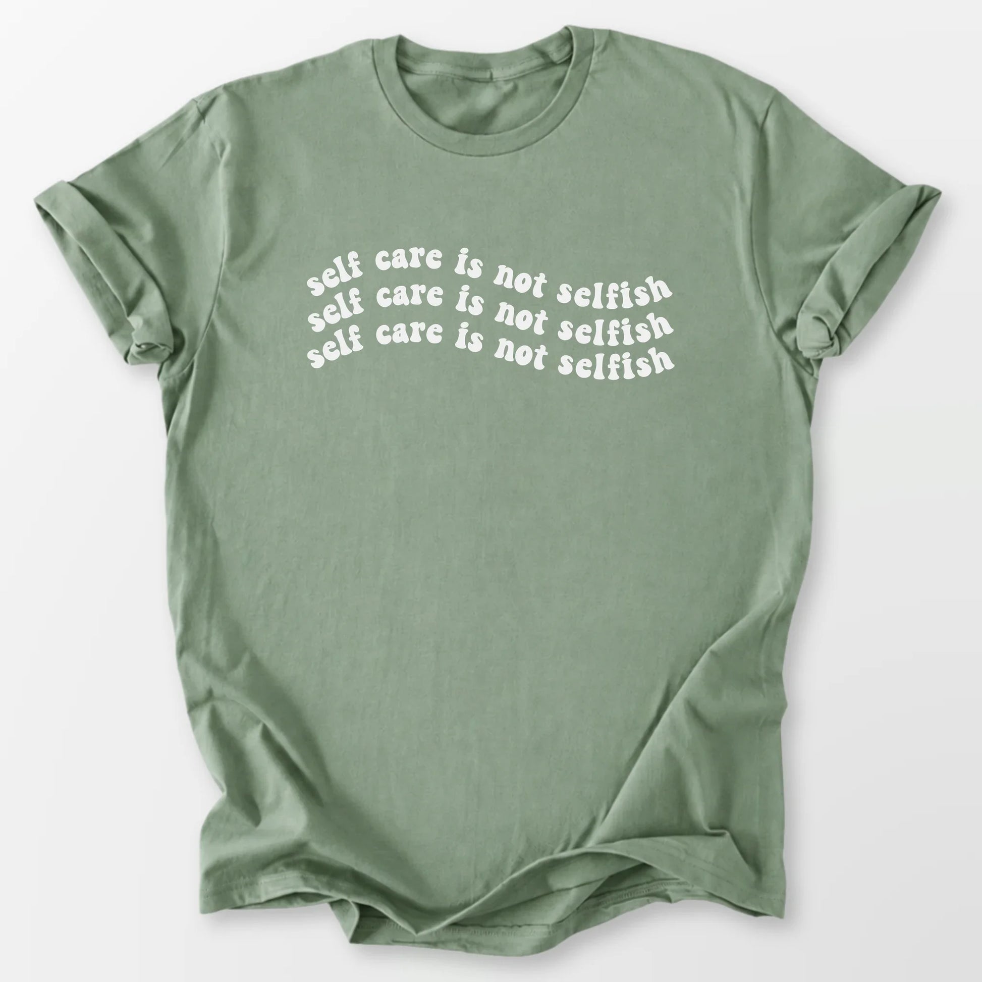 Self Care Not Selfish Tee Sage T-Shirt