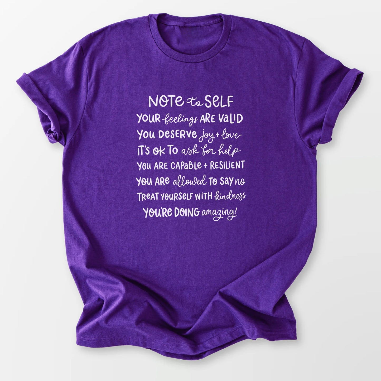 Self Love Reminders Tee Purple T-Shirt