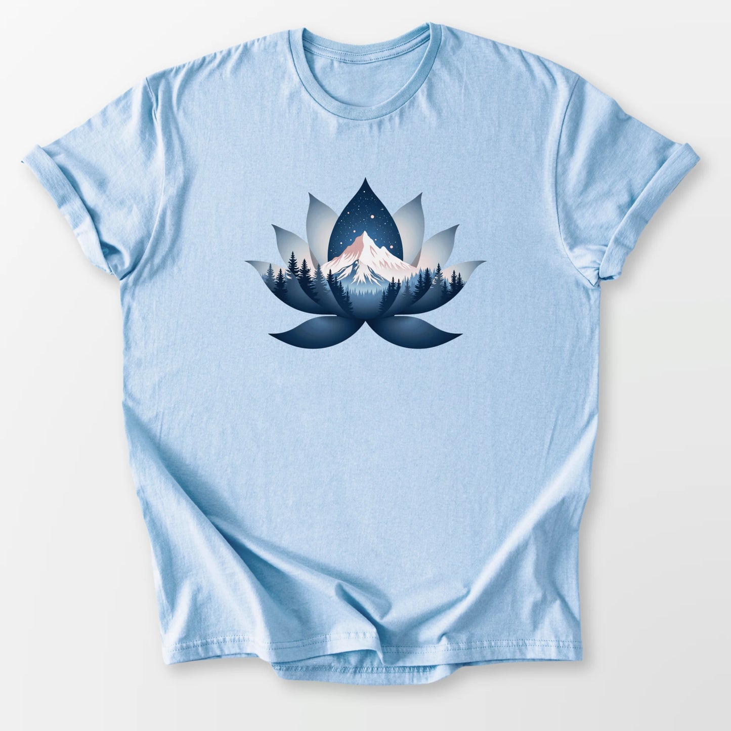 Serene Lotus Tee Light Blue T-Shirt