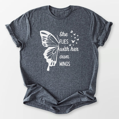 She Flies Tee Dark Heather Grey T-Shirt