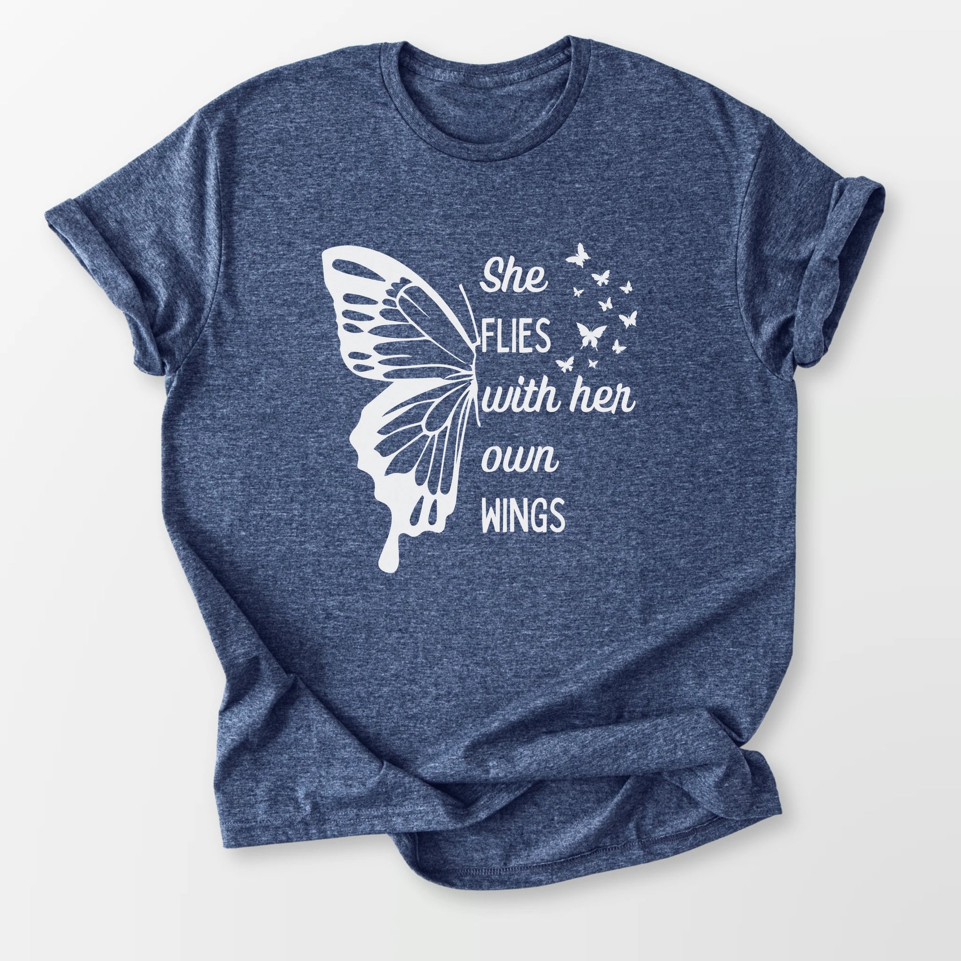 She Flies Tee Heather Navy T-Shirt