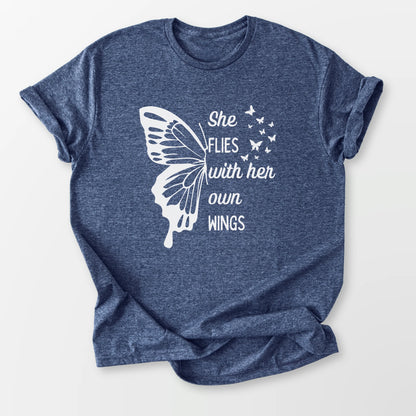 She Flies Tee Heather Navy T-Shirt