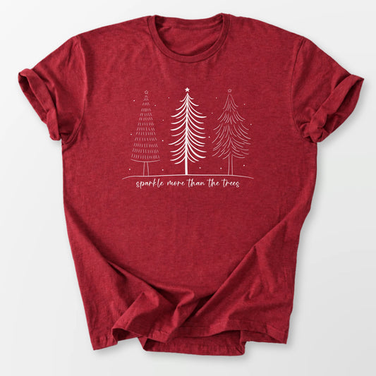 Simply Sparkle Trees Tee Antique Cherry Red T-Shirt