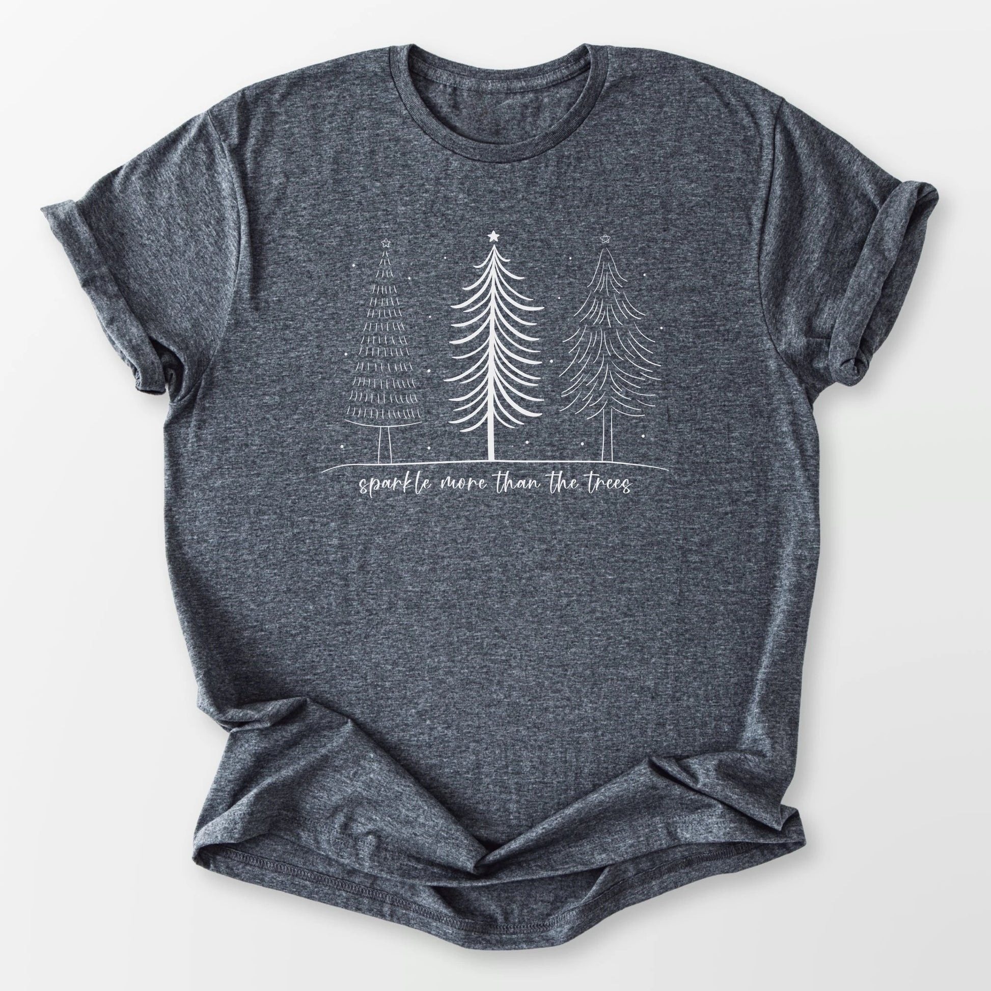 Simply Sparkle Trees Tee Dark Heather Grey T-Shirt