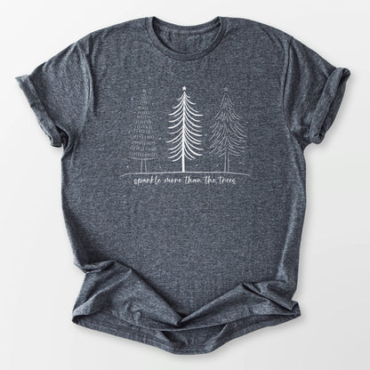 Simply Sparkle Trees Tee Dark Heather Grey T-Shirt