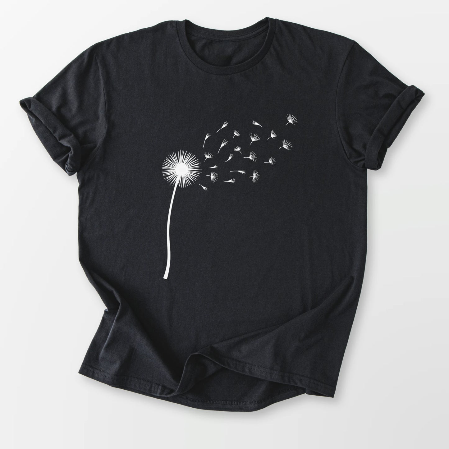 Single Dandelion Tee Black T-Shirt