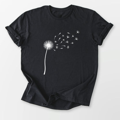 Single Dandelion Tee Black T-Shirt