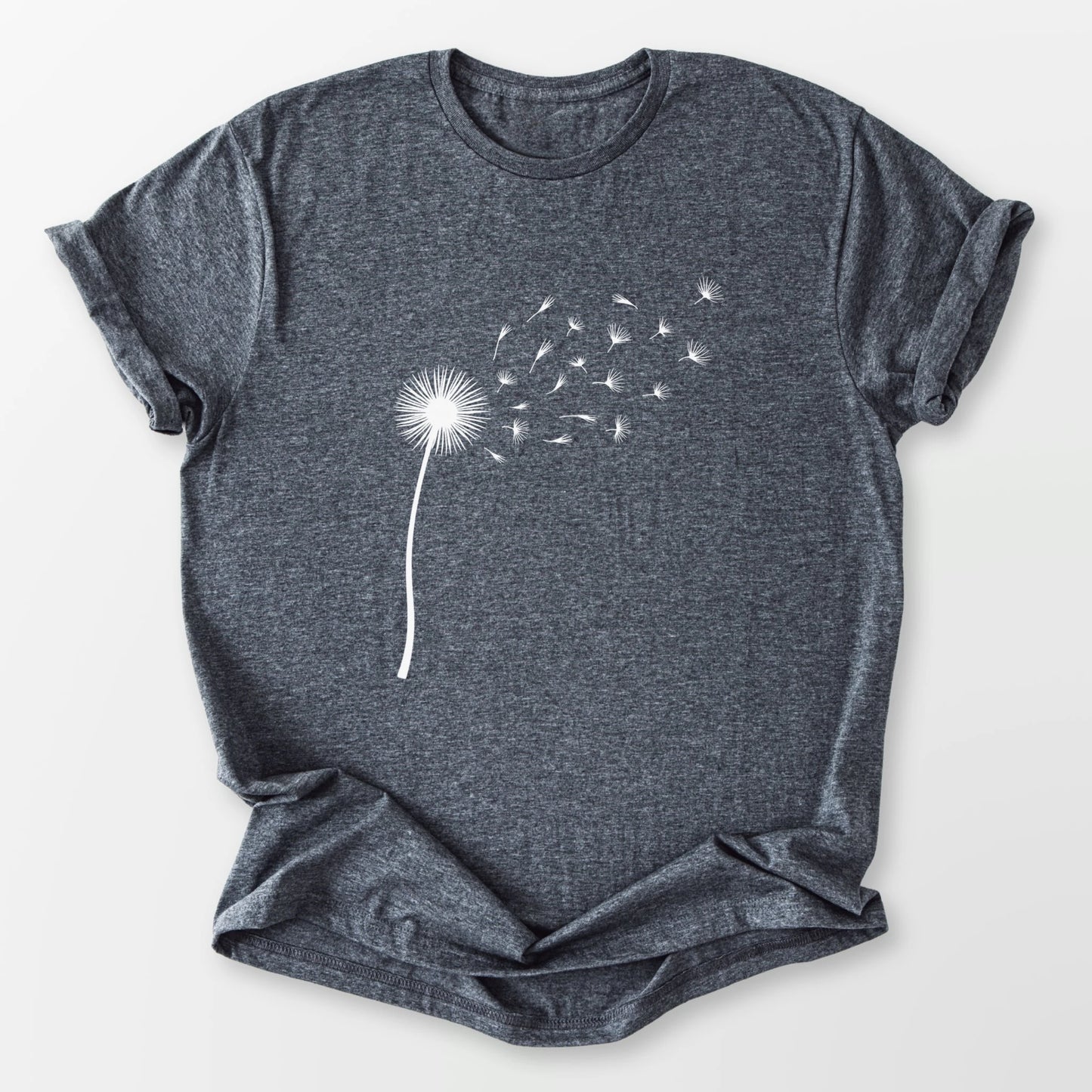Single Dandelion Tee Dark Heather Grey T-Shirt