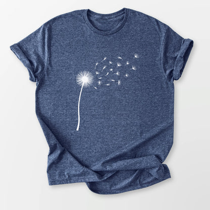 Single Dandelion Tee Heather Navy T-Shirt