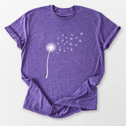 Single Dandelion Tee Heather Purple T-Shirt