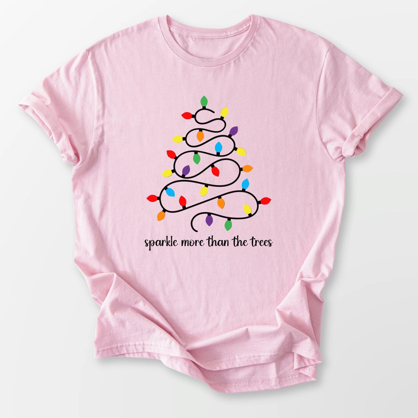 Sparkle Tree of Lights Tee Light Pink T-Shirt