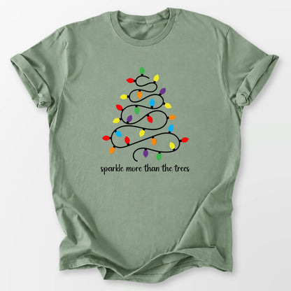 Sparkle Tree of Lights Tee Sage T-Shirt