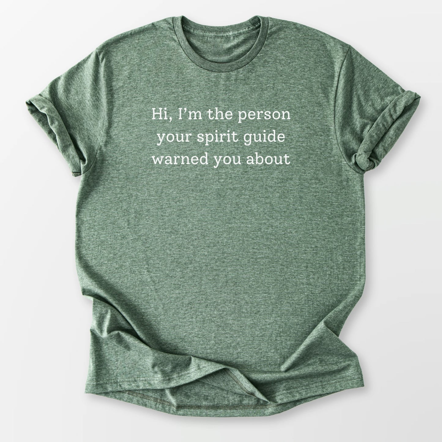Spirit Guide Warning Tee Heather Military Green T-Shirt