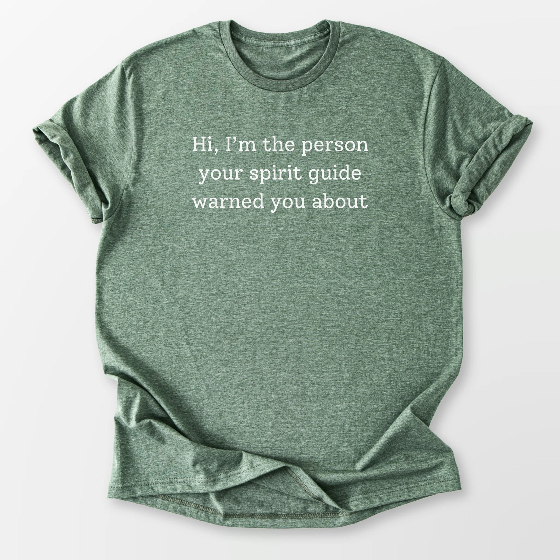 Spirit Guide Warning Tee Heather Military Green T-Shirt