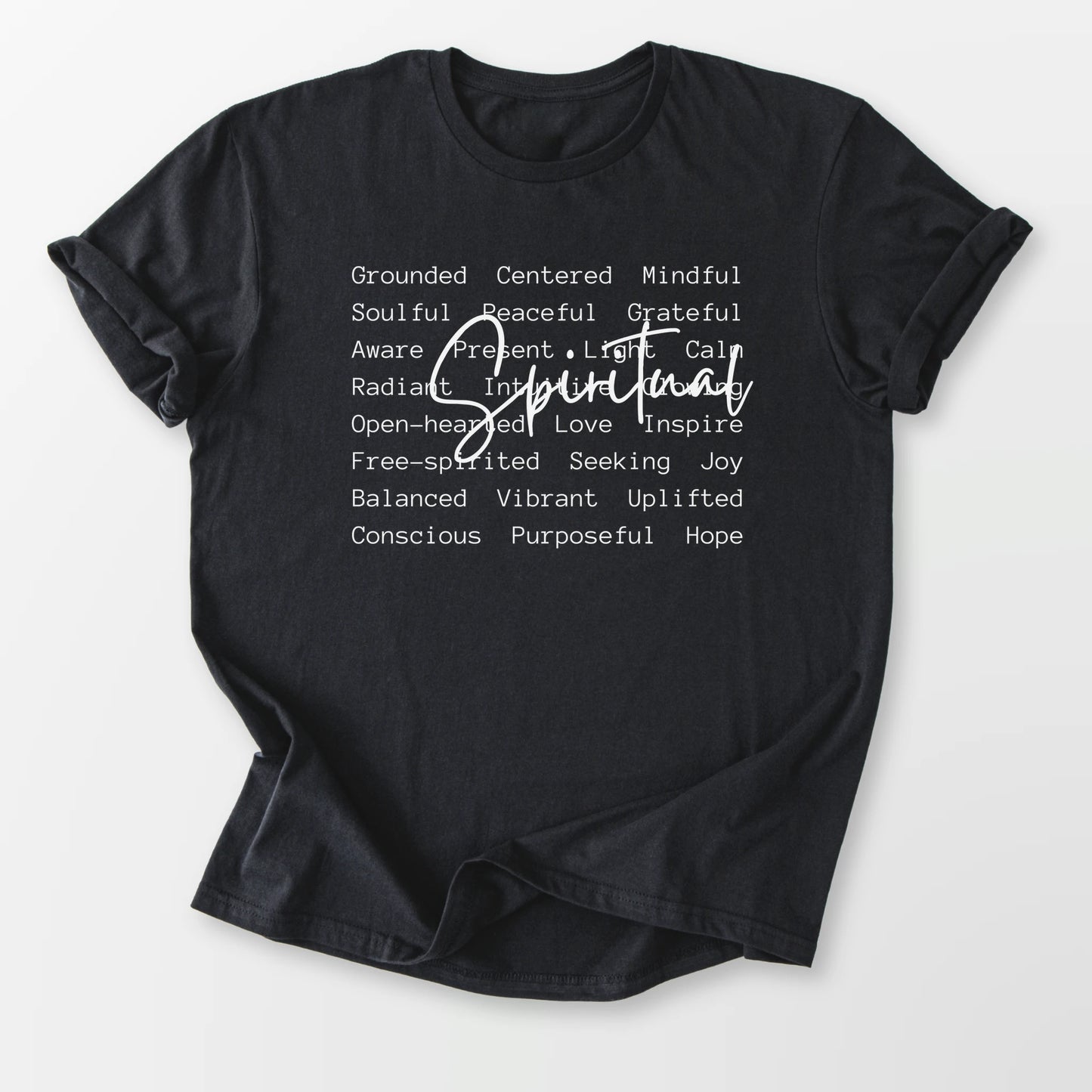 Spiritual Words Tee Black T-Shirt